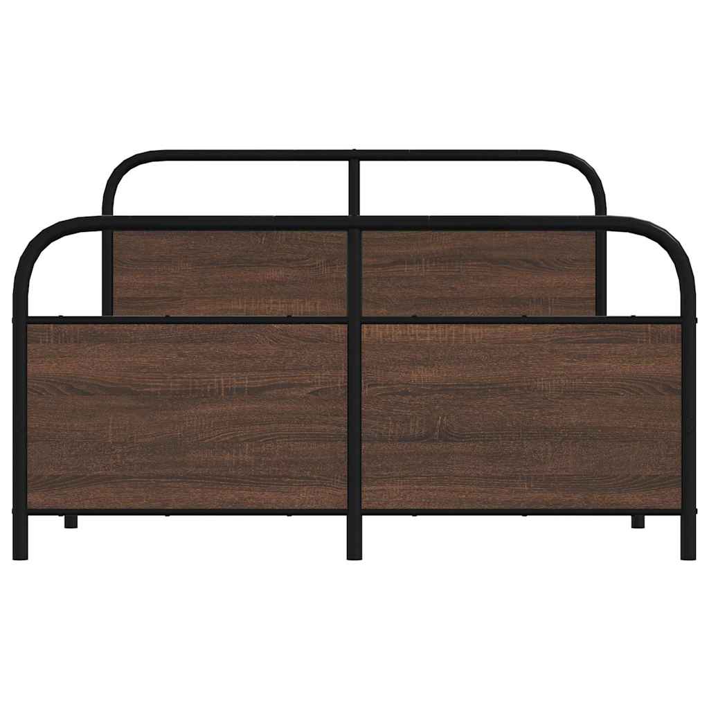 Bed frame without mattress 120x200 cm brown oak