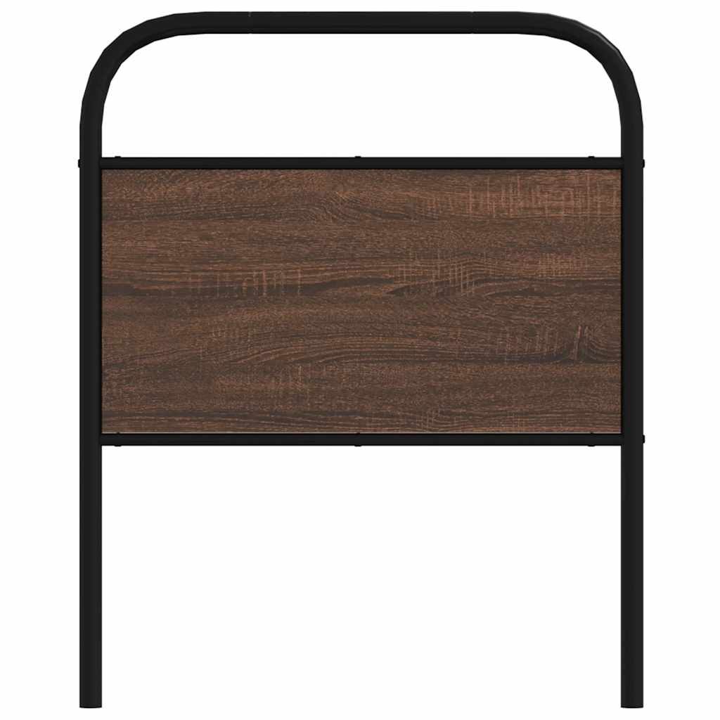 Tête de lit chêne marron 75 cm acier et bois d'ingénierie