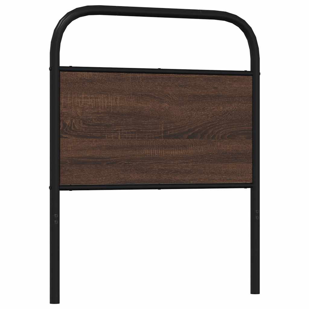 Tête de lit chêne marron 75 cm acier et bois d'ingénierie