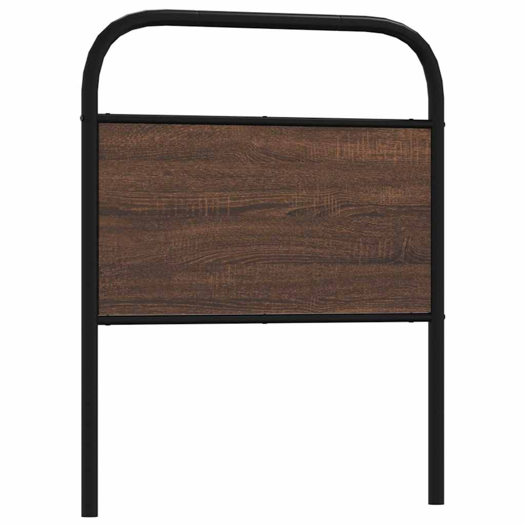 Tête de lit chêne marron 80 cm acier et bois d'ingénierie