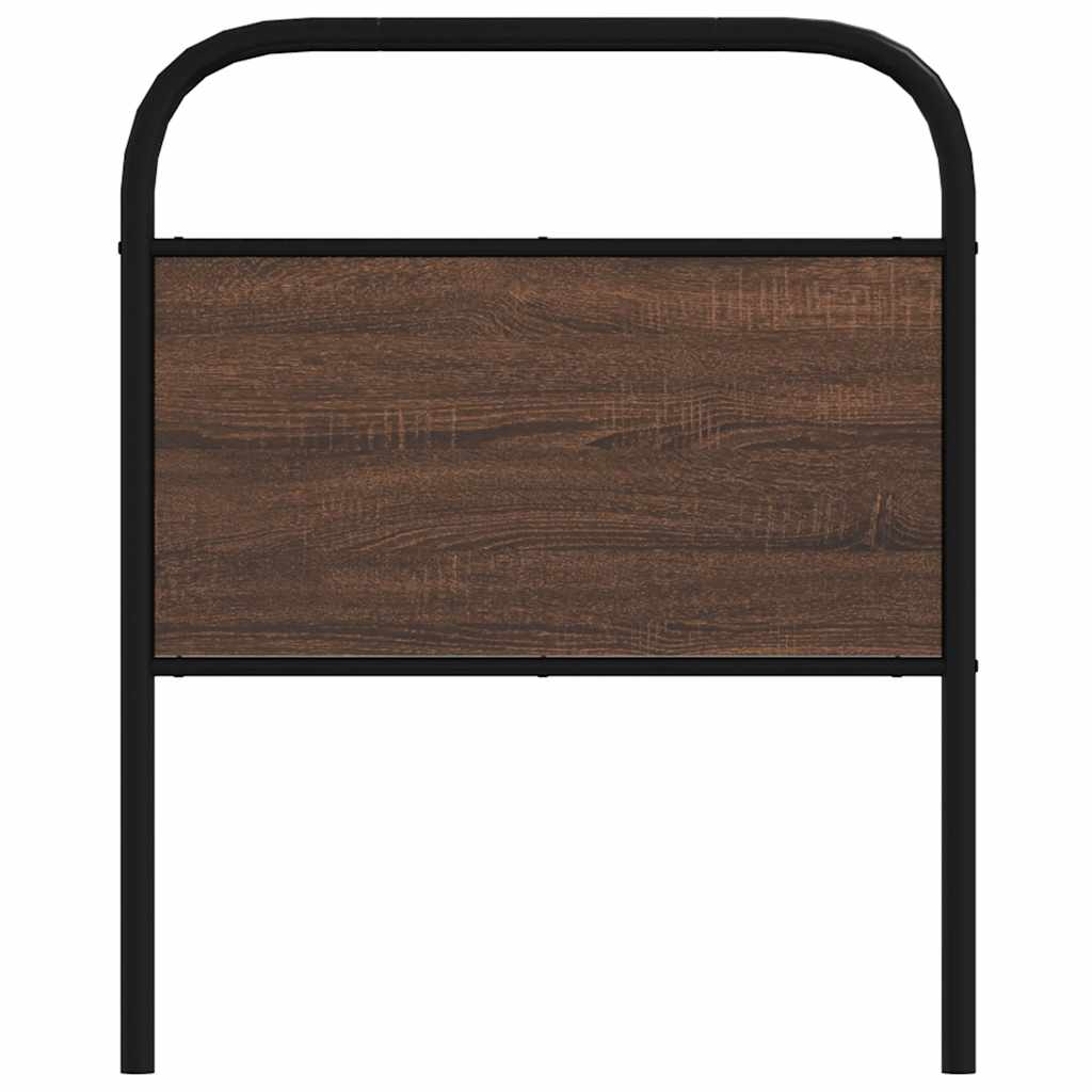 Tête de lit chêne marron 80 cm acier et bois d'ingénierie