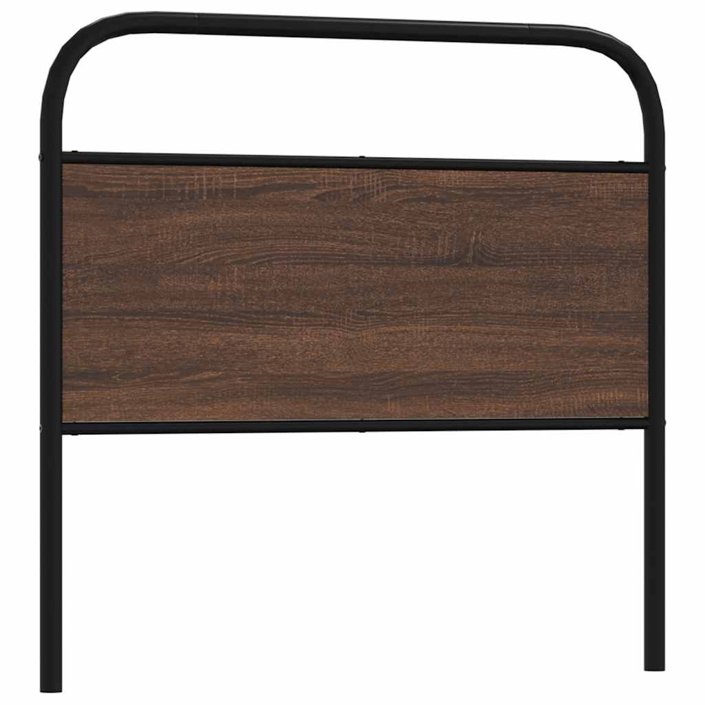 Tête de lit chêne marron 90 cm acier et bois d'ingénierie