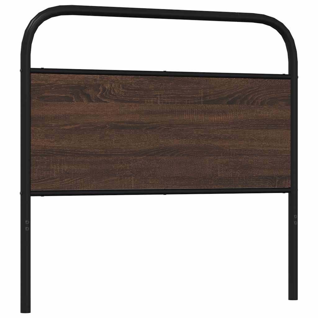 Tête de lit chêne marron 90 cm acier et bois d'ingénierie