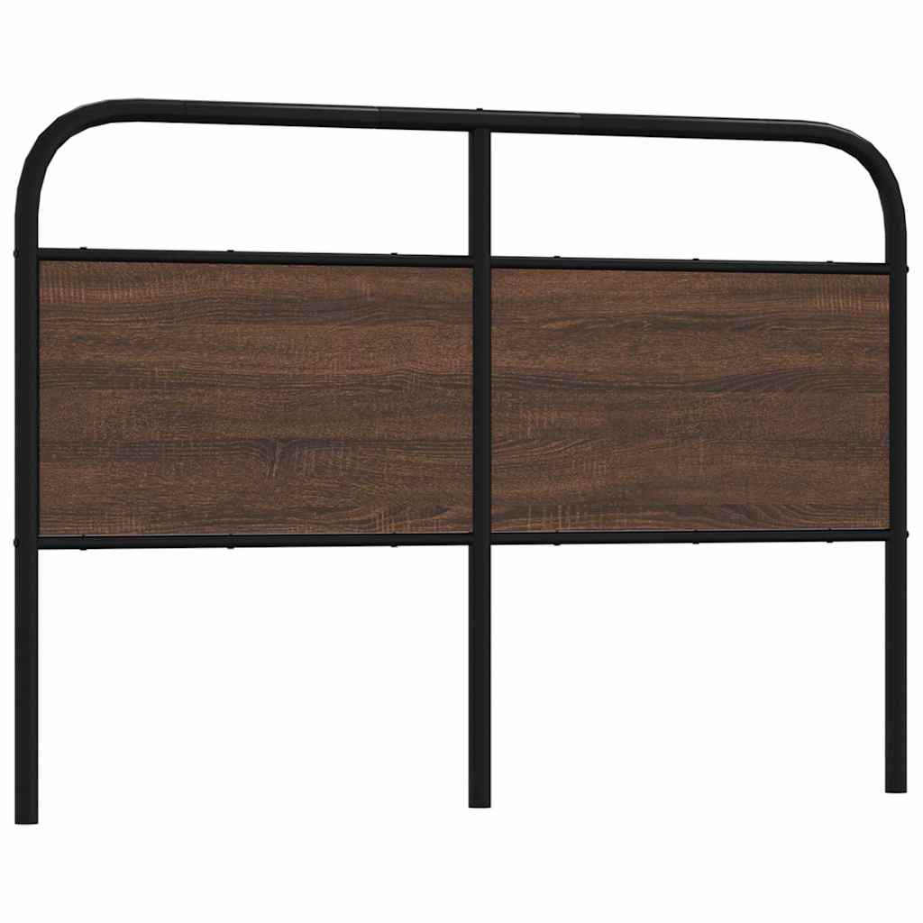 Tête de lit chêne marron 120 cm acier et bois d'ingénierie