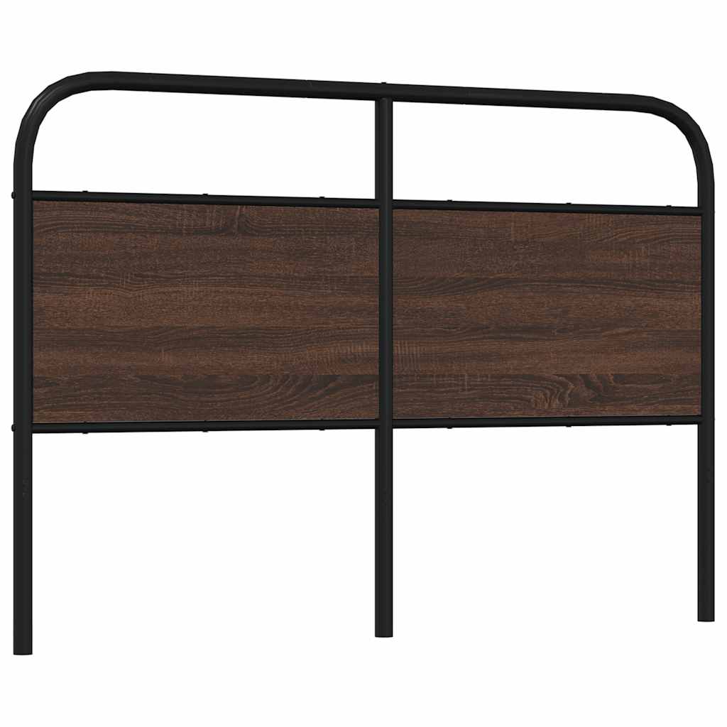 Tête de lit chêne marron 135 cm acier et bois d'ingénierie