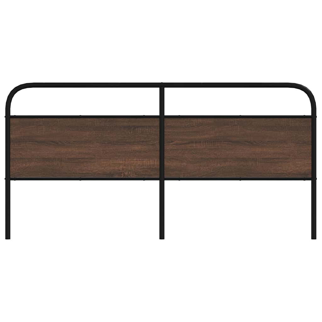 Tête de lit chêne marron 180 cm acier et bois d'ingénierie