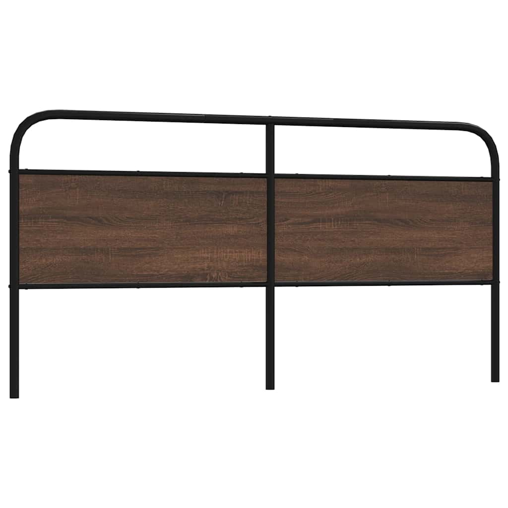 Tête de lit chêne marron 200 cm acier et bois d'ingénierie