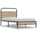 Cadre de lit sans matelas 90x190cm chêne fumé bois d'ingénierie