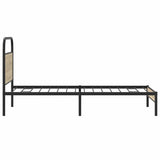 Cadre de lit sans matelas 90x190cm chêne fumé bois d'ingénierie