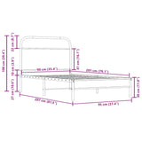 Bettgestell ohne Matratze 90x200cm, Holzwerkstoff aus geräucherter Eiche