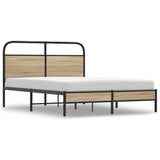 Cadre de lit sans matelas 120x190 cm chêne fumé bois ingénierie