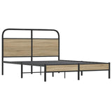 Cadre de lit sans matelas 120x190 cm chêne fumé bois ingénierie