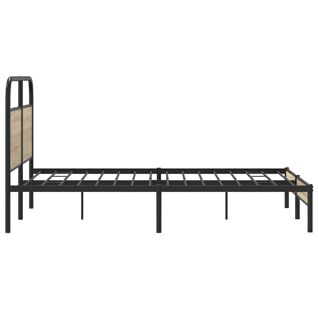 Cadre de lit sans matelas 120x190 cm chêne fumé bois ingénierie