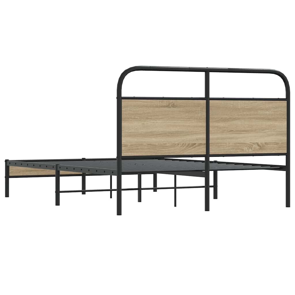 Cadre de lit sans matelas 120x190 cm chêne fumé bois ingénierie