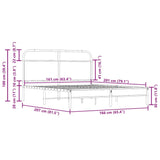 Bettgestell ohne Matratze 160x200 cm, Holzwerkstoff aus geräucherter Eiche