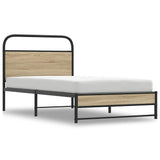 Cadre de lit sans matelas 90x190cm chêne fumé bois d'ingénierie