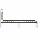 Cadre de lit sans matelas 90x200cm chêne fumé bois d'ingénierie