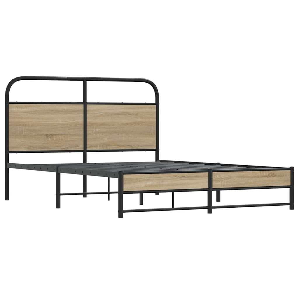 Cadre de lit sans matelas 120x190 cm chêne fumé bois ingénierie