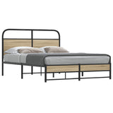 Cadre de lit sans matelas 120x190 cm chêne fumé bois ingénierie