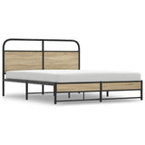 Cadre de lit sans matelas 150x200 cm chêne fumé bois ingénierie