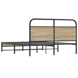 Cadre de lit sans matelas 150x200 cm chêne fumé bois ingénierie