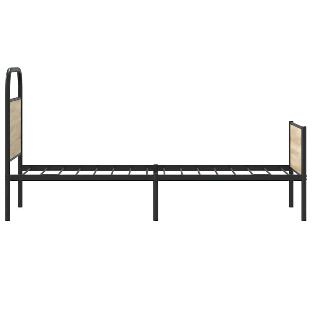 Cadre de lit sans matelas 75x190cm chêne sonoma bois ingénierie