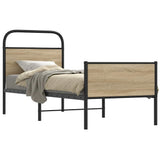 Cadre de lit sans matelas 75x190cm chêne sonoma bois ingénierie