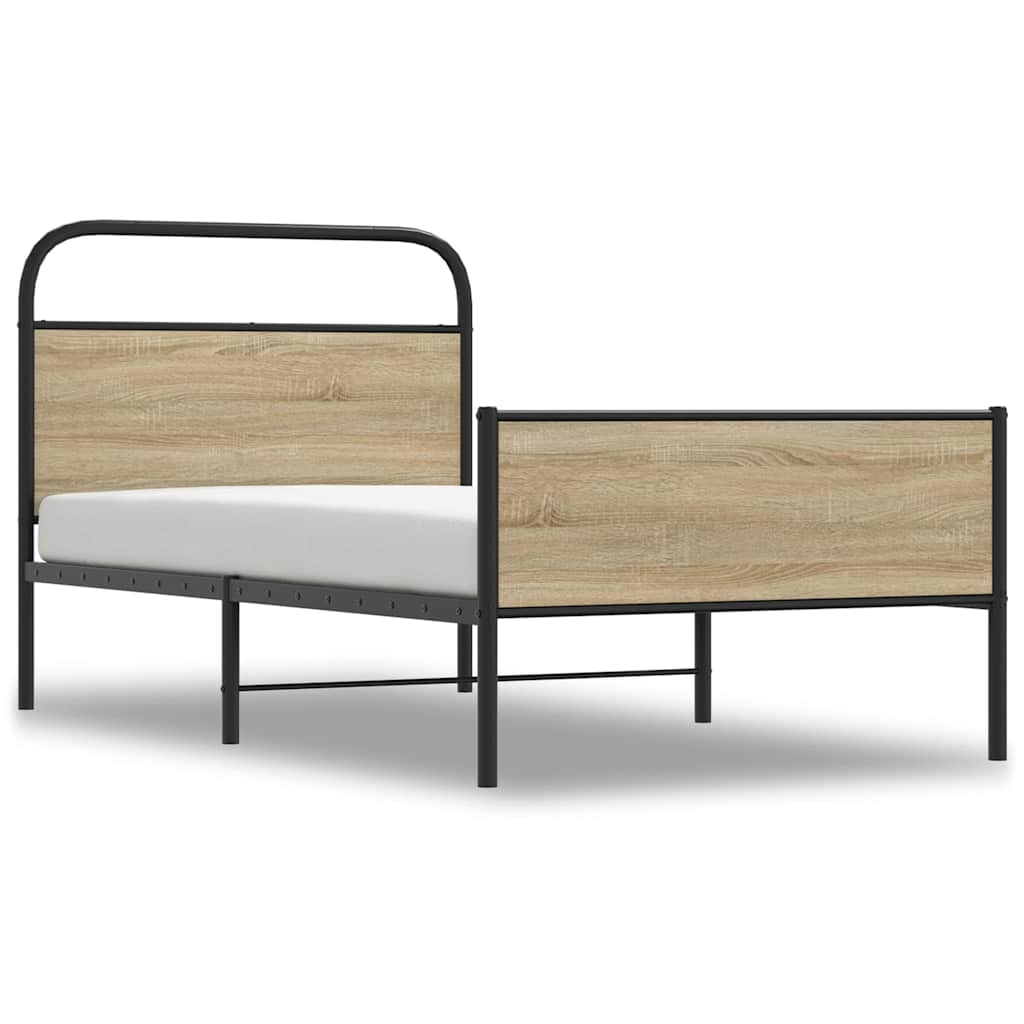 Cadre de lit sans matelas 90x200cm chêne sonoma bois ingénierie