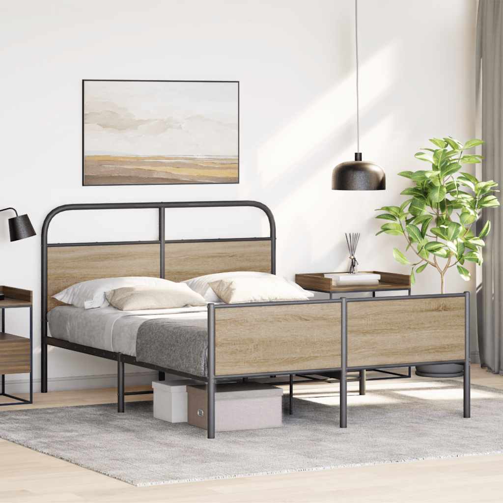 Cadre de lit sans matelas 120x190 cm cm chêne sonoma