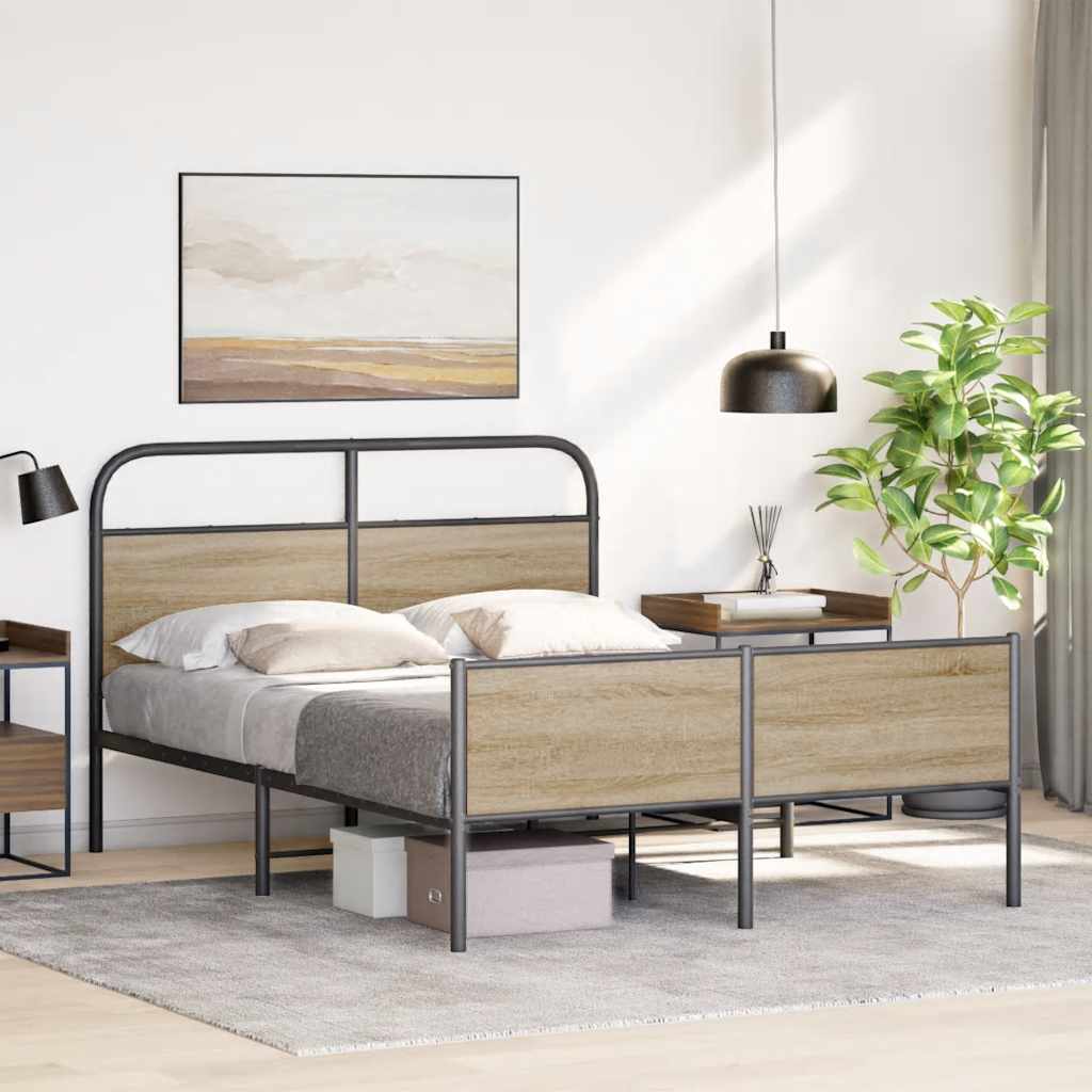 Bed frame without mattress 140x200 cm sonoma oak