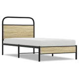 Cadre de lit sans matelas 75x190cm chêne sonoma bois ingénierie