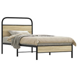 Cadre de lit sans matelas 75x190cm chêne sonoma bois ingénierie