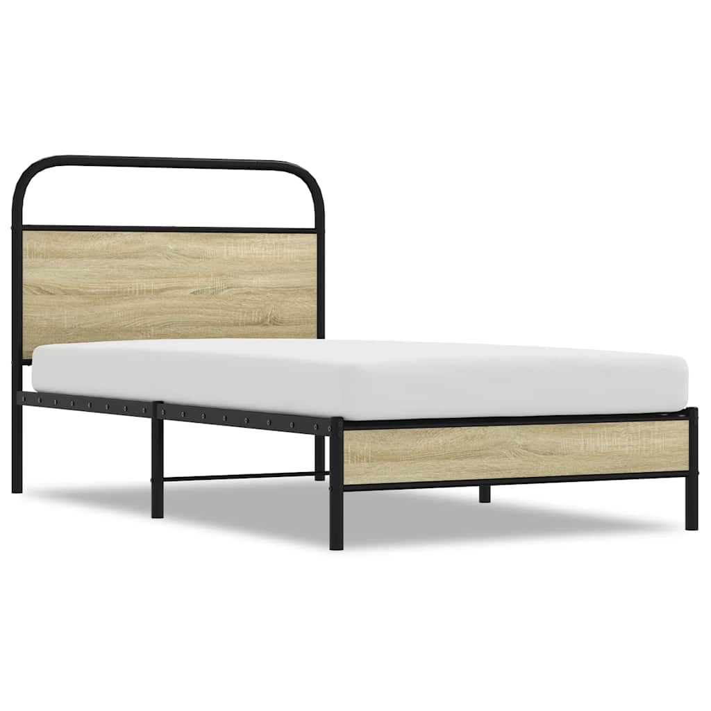 Cadre de lit sans matelas 90x190cm chêne sonoma bois ingénierie