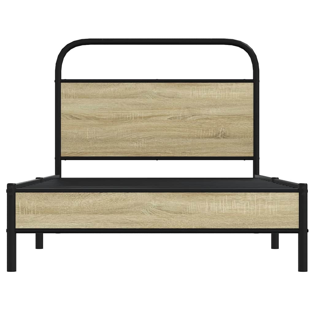 Bed frame without mattress 90x200cm sonoma oak engineered wood