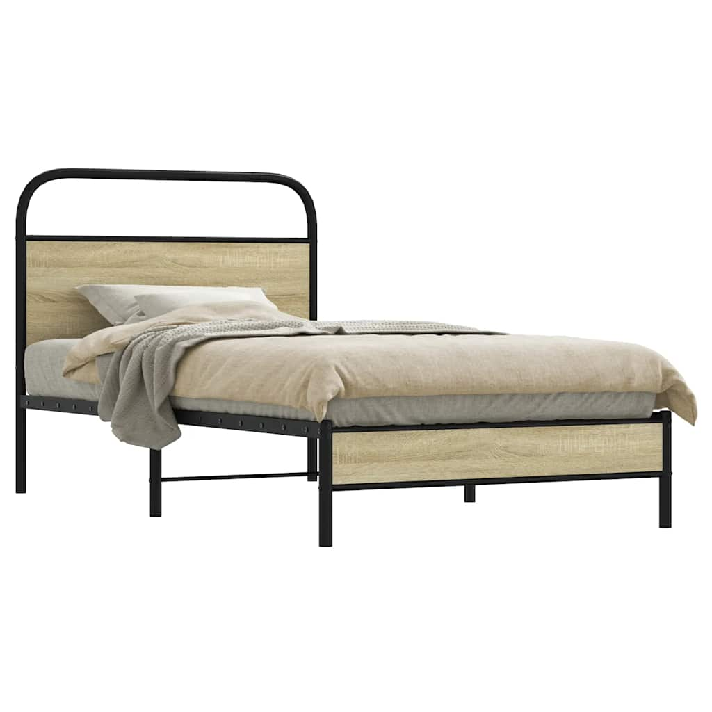 Cadre de lit sans matelas 100x200 cm chêne sonoma