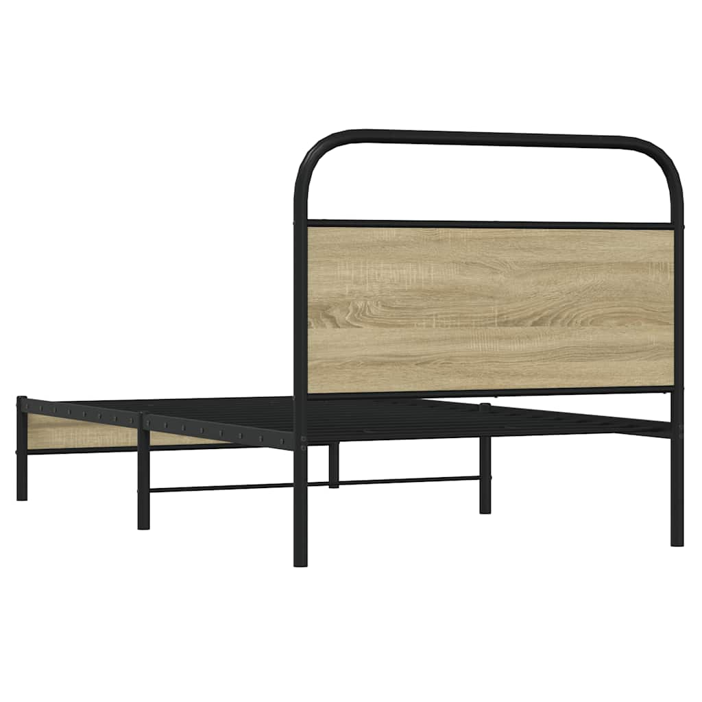 Cadre de lit sans matelas 107x203 cm chêne sonoma