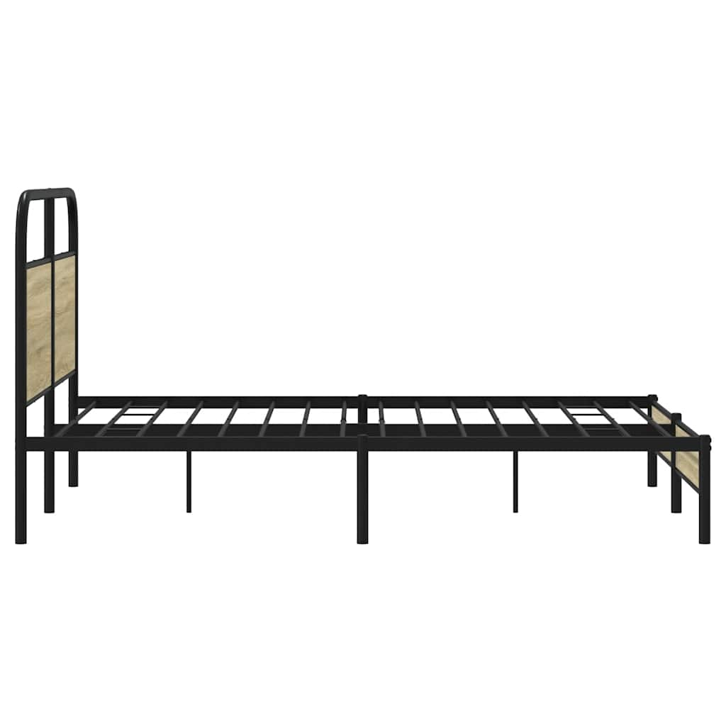 Cadre de lit sans matelas 140x190 cm chêne sonoma