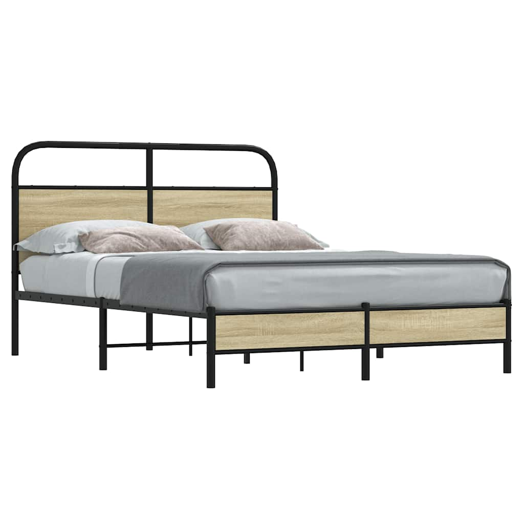 Cadre de lit sans matelas 140x190 cm chêne sonoma