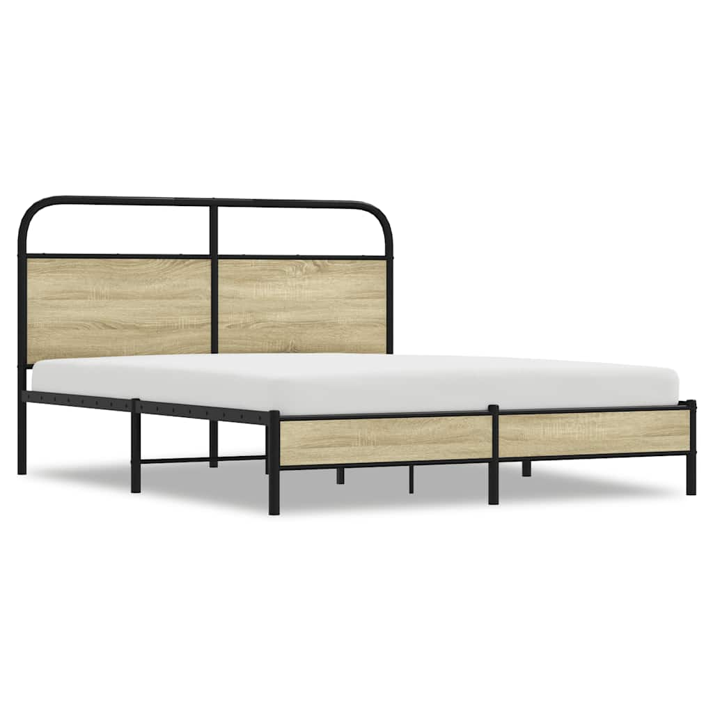 Cadre de lit sans matelas 150x200 cm chêne sonoma