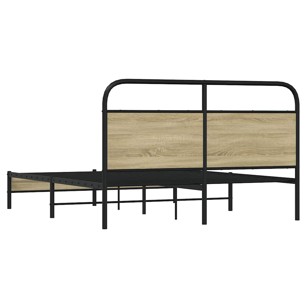 Cadre de lit sans matelas 150x200 cm chêne sonoma