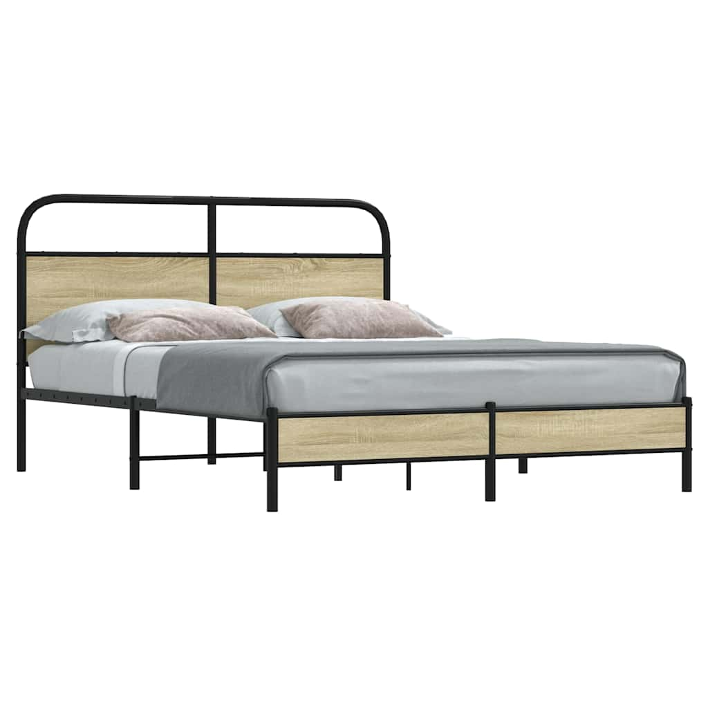 Cadre de lit sans matelas 150x200 cm chêne sonoma