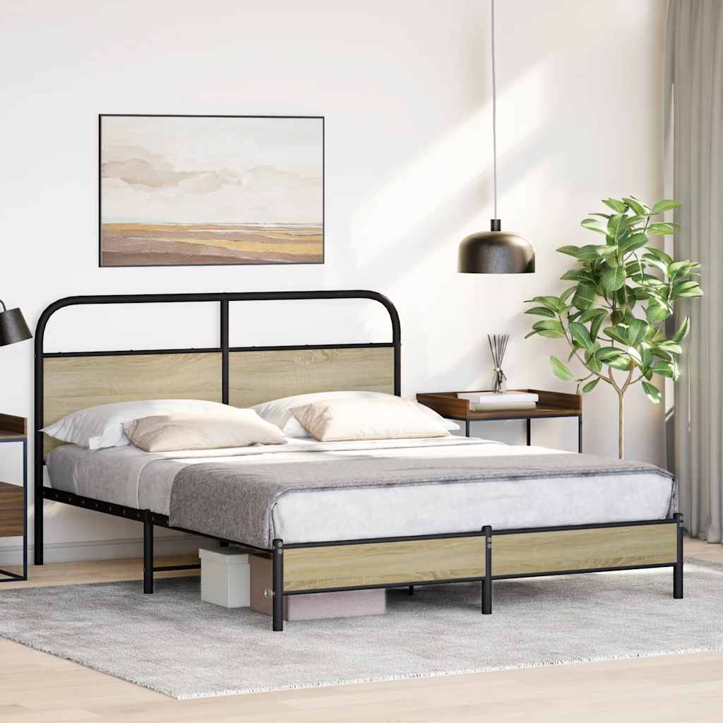 Bed frame without mattress 160x200 cm sonoma oak