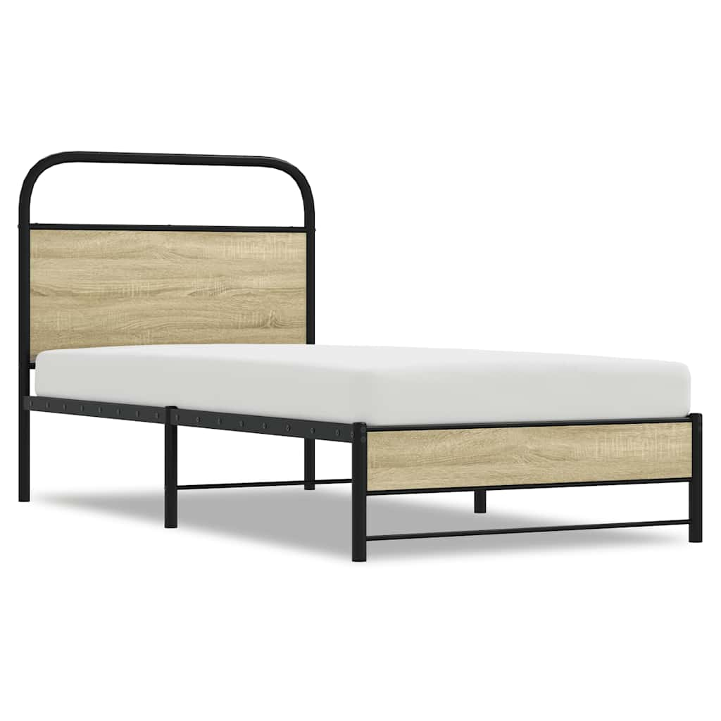 Cadre de lit sans matelas 80x200cm chêne sonoma bois ingénierie