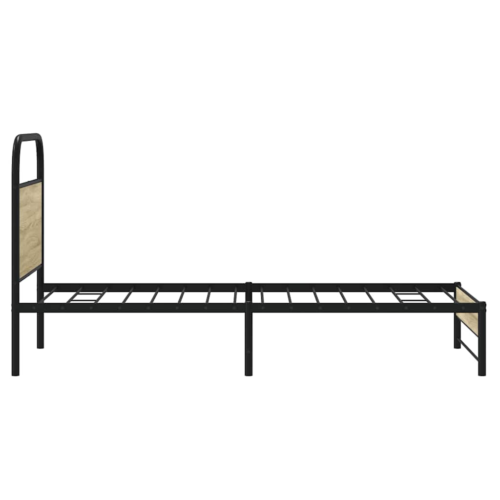 Cadre de lit sans matelas 80x200cm chêne sonoma bois ingénierie