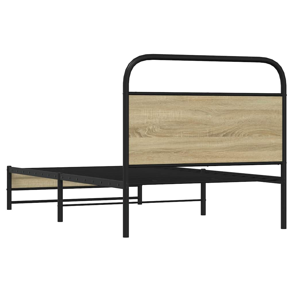 Cadre de lit sans matelas 90x190cm chêne sonoma bois ingénierie