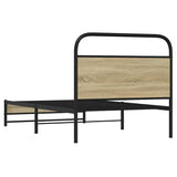 Bed frame without mattress 90x190cm sonoma oak engineered wood