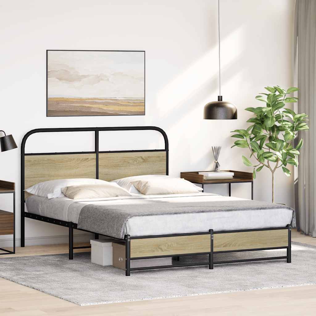 Cadre de lit sans matelas 120x190 cm cm chêne sonoma