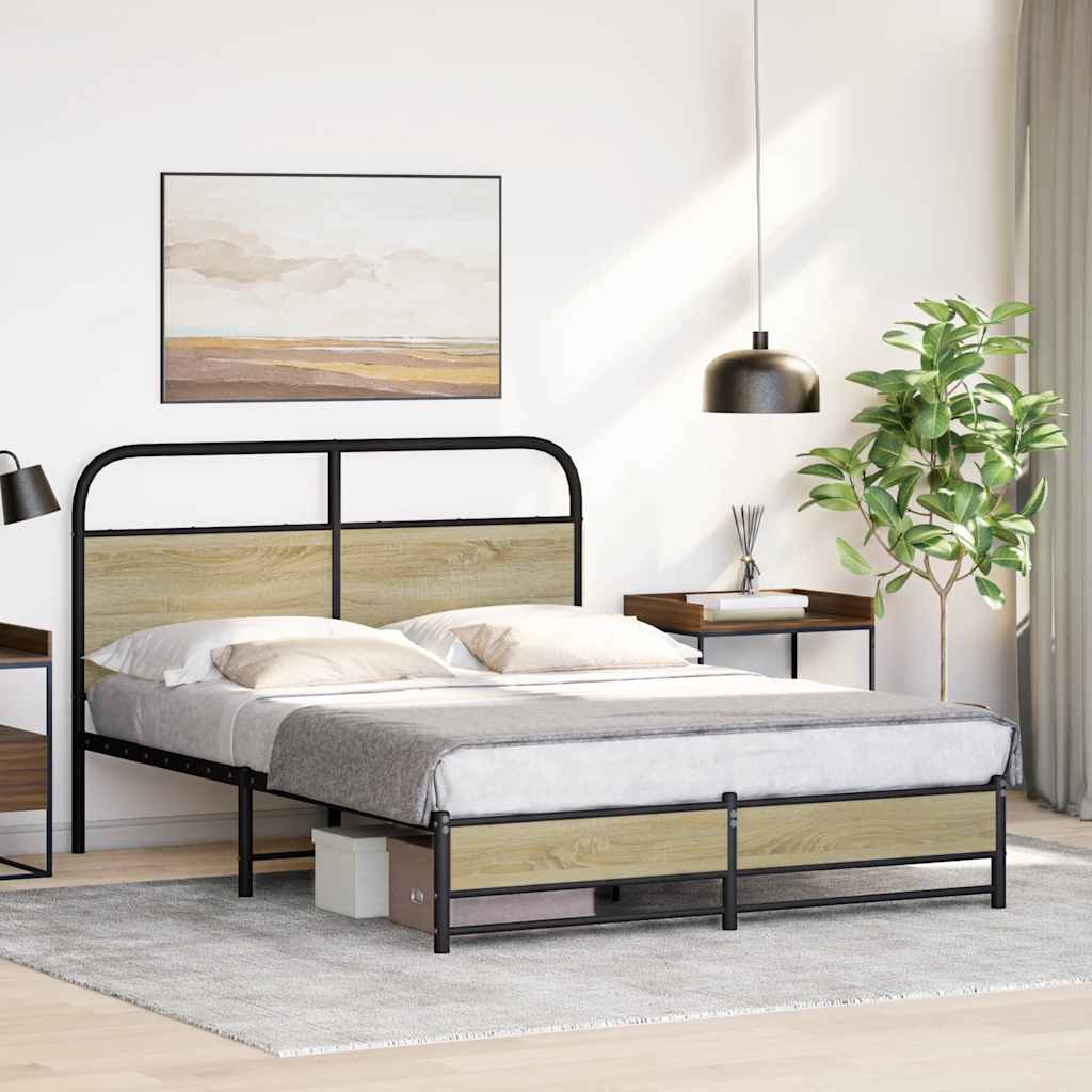 Cadre de lit sans matelas 120x200 cm chêne sonoma