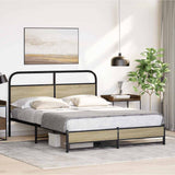 Bed frame without mattress 150x200 cm sonoma oak