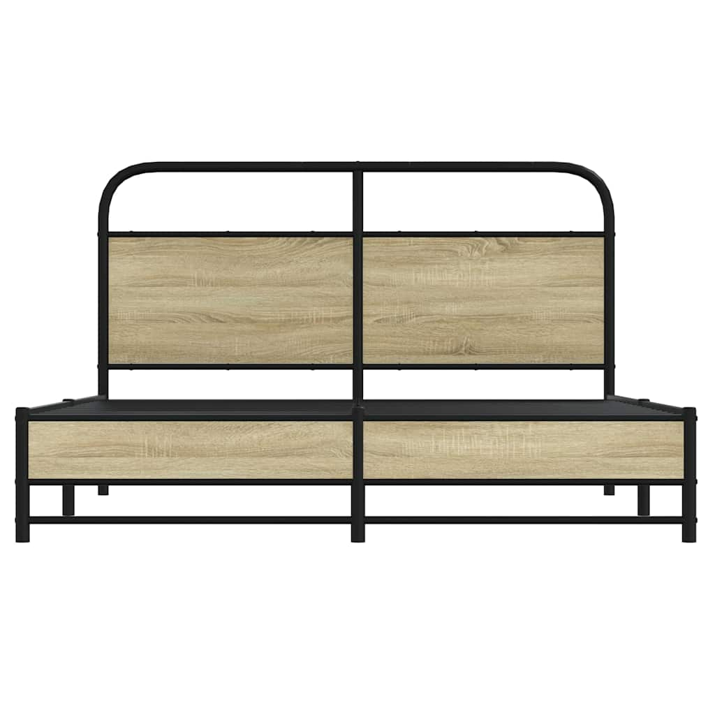 Bed frame without mattress 150x200 cm sonoma oak